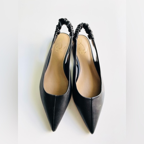 New Sam Edelman Whitney black leather pointed toe flats, sz 8.5. Orig $140+ - Picture 8 of 12